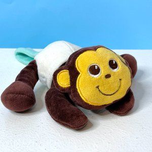 VERY RARE Vintage Babee Talk Monkey Baby‎ Rattle 6" Plush Stuffed Animal Toy